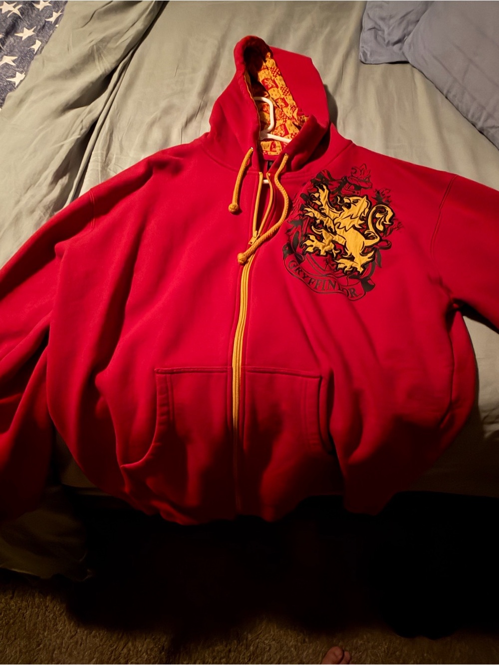Warner Bros. Harry Potter Red Hoodie with Yellow Gryffindor Lining